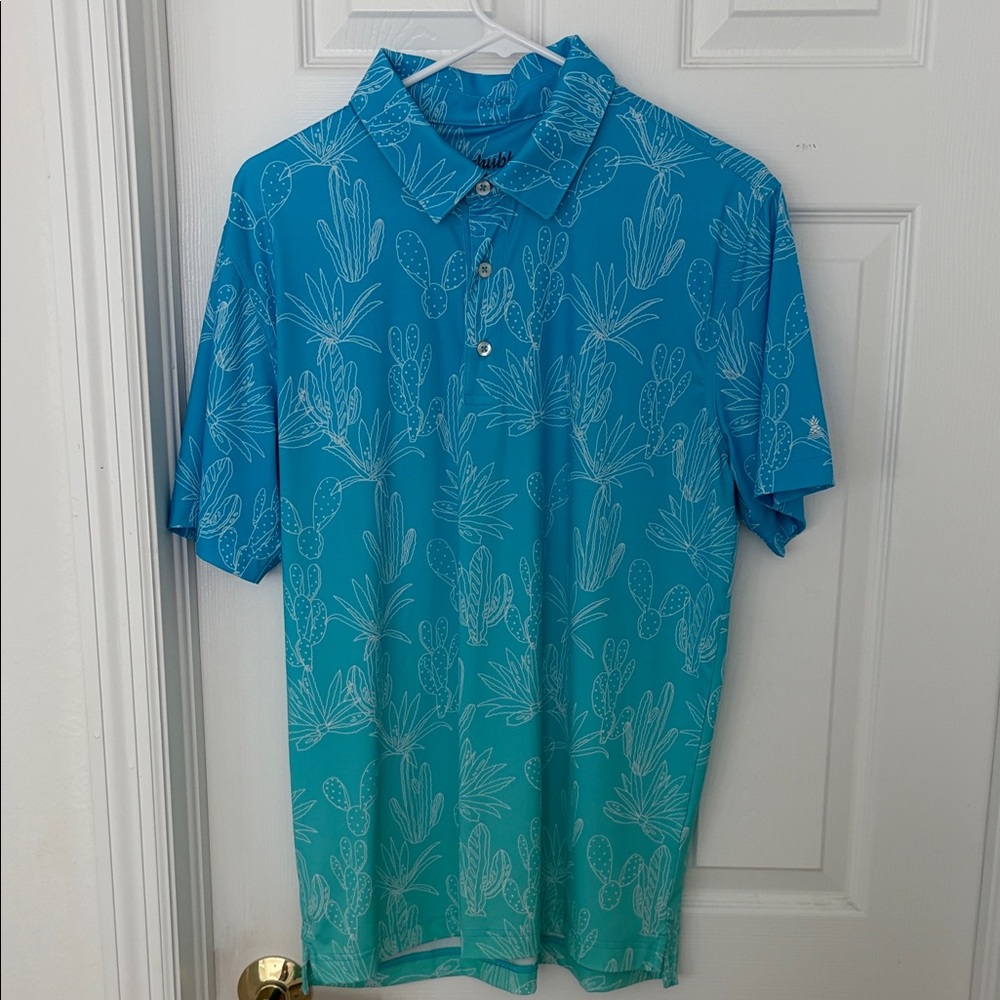 Chubbies Blue Cactus Polo Shirt